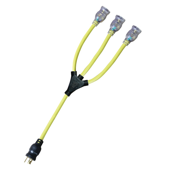 Voltec Locking W Adapter with Lighted Ends - 12 gauge