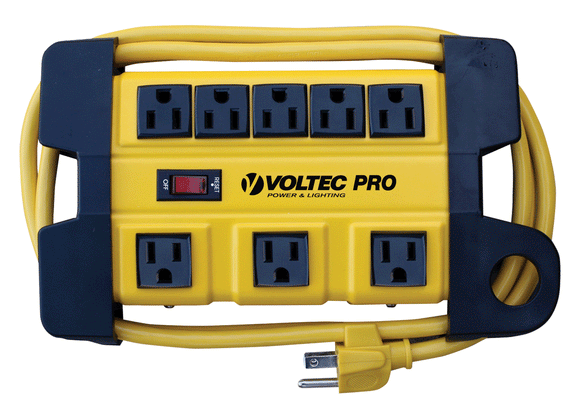 Voltec 8-Outlet Metal Power Strip with Surge Protection