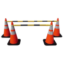 Cone Bar, 4' - 6' Adjustable ABS Black w/ Yellow Engineer Grade Reflective Sheeting