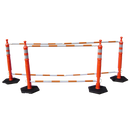 Cone Bar, 6' - 10' Adjustable White w/ Orange & White Engineer Grade Reflective Sheeting