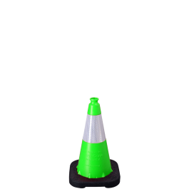 Enviro Cone, 18" Lime w/ Base, (1) 6" 3M Reflective (3310) Collar, 3lbs.