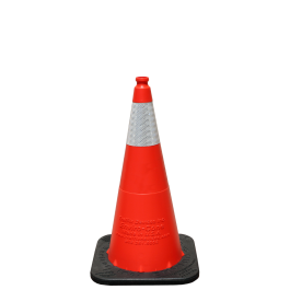 Enviro Cone, 28" w/ Base, (1) 6" 3M Reflective (3310) Collar, 7lbs.