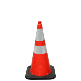 Enviro Cone, 28" w/Base, (1) 6" & (1) 4" 3M Reflective (3310) Collars, 7lbs.