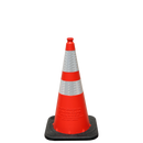 Enviro Cone, 28" w/Base, (1) 6" & (1) 4" 3M Reflective (3310) Collars, 7lbs.