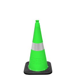 Enviro Cone, 28" Lime w/ Base, Position 2 - 4" 3M Reflective (3310) Collar, 7lbs.