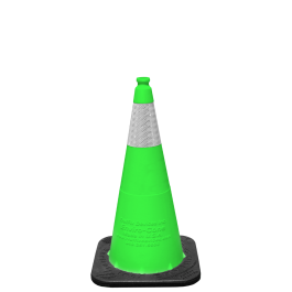 Enviro Cone, 28" Lime w/ Base, Position 1 - 6" 3M Reflective (3310) Collar, 7lbs.