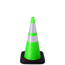 Enviro Cone, 28" Lime w/ Base, (1) 6" & (1) 4" 3M Reflective (3310) Collars, 12lbs.