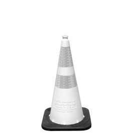 Enviro Cone, 28" White w/Base, (1) 6" & (1) 4" 3M Reflective (3310) Collars, 7lbs.