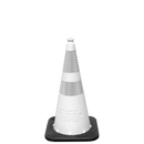 Enviro Cone, 28" White w/Base, (1) 6" & (1) 4" 3M Reflective (3310) Collars, 7lbs.