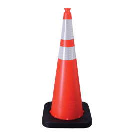 Enviro Cone, 36" w/Base, (1) 6" & (1) 4" 3M Reflective (3310) Collars, 10lbs.