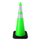 Enviro Cone, 36" Lime w/Base, (1) 6" & (1) 4" 3M Reflective (3310) Collars, 12lbs.
