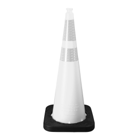 Enviro Cone, 36" White w/Base, (1) 6" & (1) 4" 3M Reflective (3310) Collars, 12lbs.