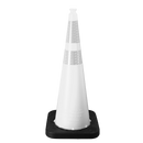 Enviro Cone, 36" White w/Base, (1) 6" & (1) 4" 3M Reflective (3310) Collars, 12lbs.