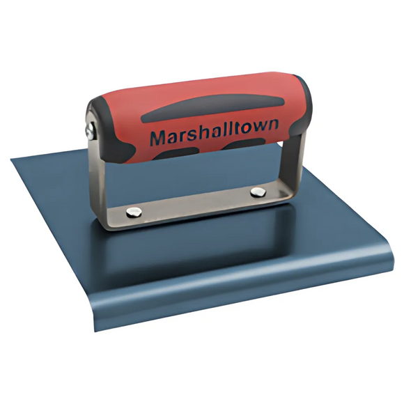 Marshalltown 6" X 6" Blue Steel Straight End Hand Edger with DuraSoft Handle - Marshalltown tool from Supply Haus - 163BD