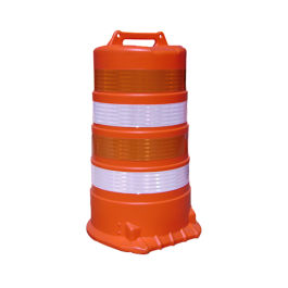 Drum, High Density Channelizer (4) 4" 3M Engineer Grade (7314 & 7310) Bands OWOW, No Base