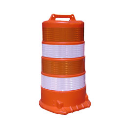 Drum, High Density Channelizer (4) 6" 3M Engineer Grade (7314 & 7310) Bands OWOW, No Base