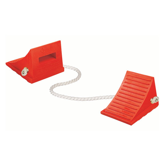 Checkers General-Purpose Utility Wheel Chock, Roped Pair, 30,000 lbs Load Capacity, 27-35 in. Tires - UC1700-P — product view