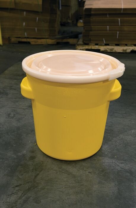 Eagle 20 Gallon, Plastic Lever-Lock, Lab Pack Plastic Barrel Drum, Yellow - 1652 — additional manufacturer view