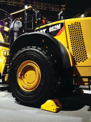 Checkers Heavy-Duty Wheel Chock, 65-105 in. Tires, 275 Ton Capacity - MC3010 — application example