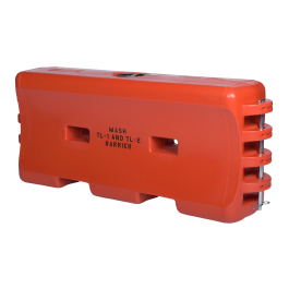 Water Cable Barrier, MASH TL1 & TL2, Orange w/ 3 molded in steel cables, Steel Connection Pin, Plastic Fill Hole Cap & Drain Plug...
