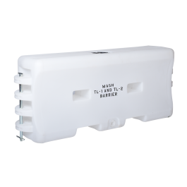 Water Cable Barrier, MASH TL1 & TL2 , White w/ 3 molded in steel cables, Steel Connection Pin, Plastic Fill Hole Cap & Drain Plug....