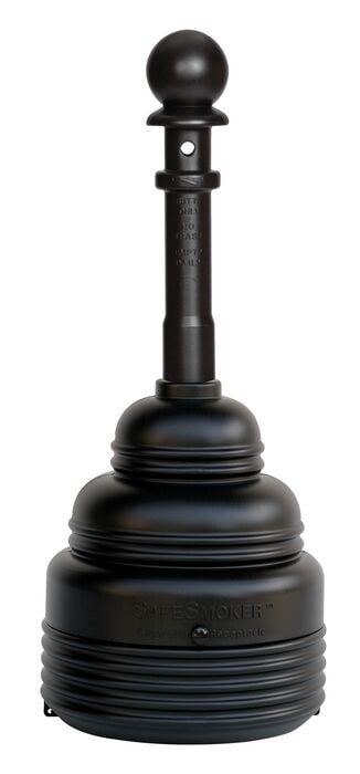Eagle 4 Gallon Outdoor Ashtray, SafeSmoker™, Black - 1208BLACK — product view