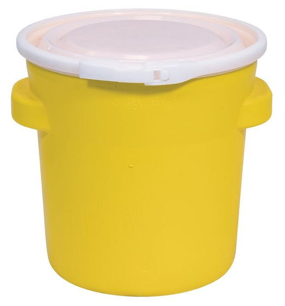 Eagle 20 Gallon, Plastic Lever-Lock, Lab Pack Plastic Barrel Drum, Yellow - 1652 — product view