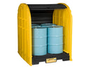 Justrite 4 Drum DrumShed™ With Rolltop Doors, EcoPolyBlend™ - 28676 — product view