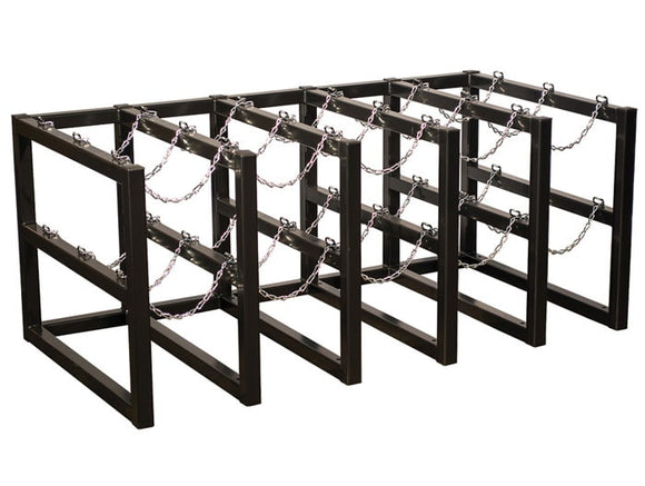 Justrite 5 Wide by 3 Deep, Gas Cylinder Storage Rack, 15 Cylinder Capacity, Steel - 35178 — product view
