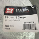 Grip-Rite 16 ga Bar Ties – 8 in – 1,000/Roll – 5 Rolls/Carton-1