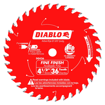 4-1/2 In. 36 Tooth Fine Finish Saw Blade-D0436X-2033