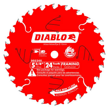 5-3/8 In. X 24 Tooth Framing Trim Saw Blade-D0524X-2036