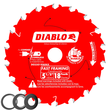 5-1/2 In. X 18 Tooth Fast Framing Saw Blade-D055018WMX-2043