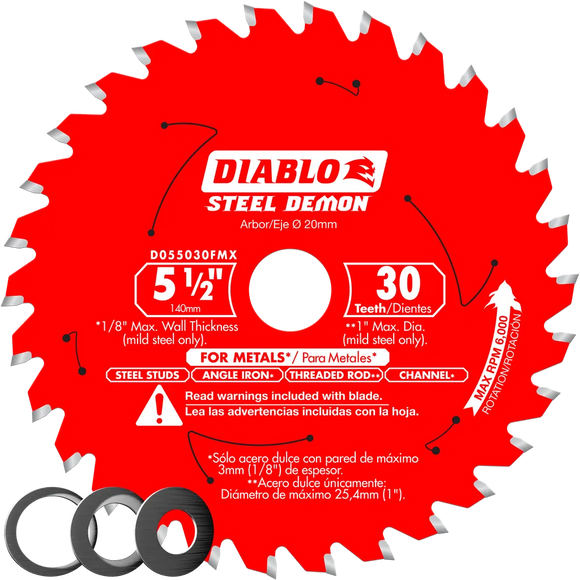 5?1/2 In. X 30 Tooth Steel Demon Carbide-Tipped Saw Blade For Metal-D055030FMX-2042