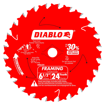 6-1/2 In. 24-Tooth Framing Saw Blade-D0624A-2048