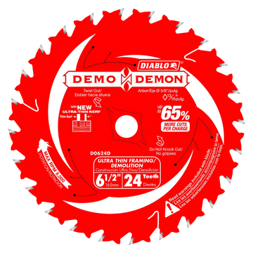 6-1/2 In. 24-Tooth Ultra-Thin Framing/Demolition Saw Blade-D0624DA-2050