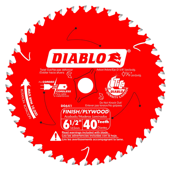 6-1/2 In. X 40 Tooth Finish Trim Saw Blade-D0641A-2054