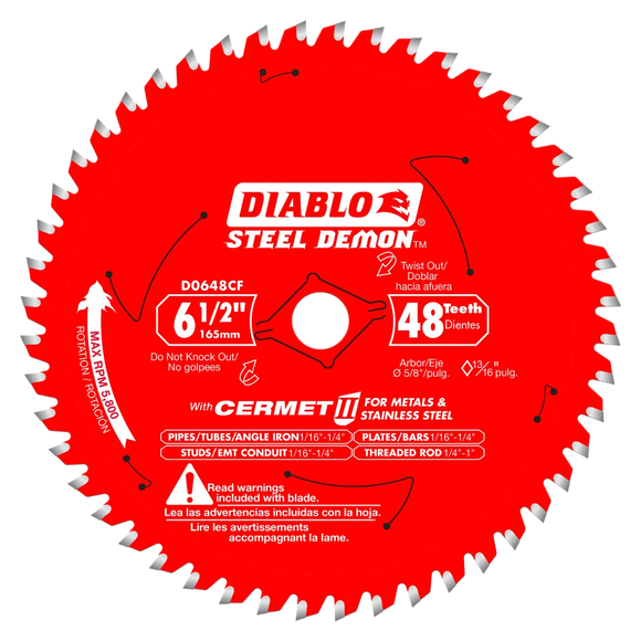 6-1/2 In. X 48 Tooth Steel Demon Cermet Ii Saw Blade For Metals And Stainless Steel-D0648CFA-2053