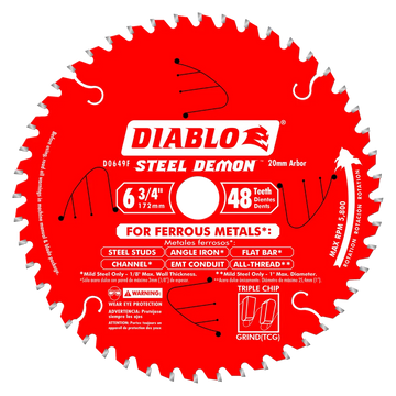 6-3/4 In. X 48 Tooth Steel Demon Carbide-Tipped Saw Blade For Metal-D0649F-2055