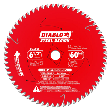 6-1/2 In. X 60-Tooth Steel Demon Saw Blade For Very Thin Mild Steels-D0660F-2059