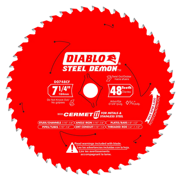 7-1/4 In. X 48 Tooth Steel Demon Cermet Ii Saw Blade For Metals And Stainless Steel-D0748CFA-2072