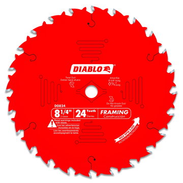 8-1/4 In. X 24 Tooth Framing Saw Blade-D0824X-2077