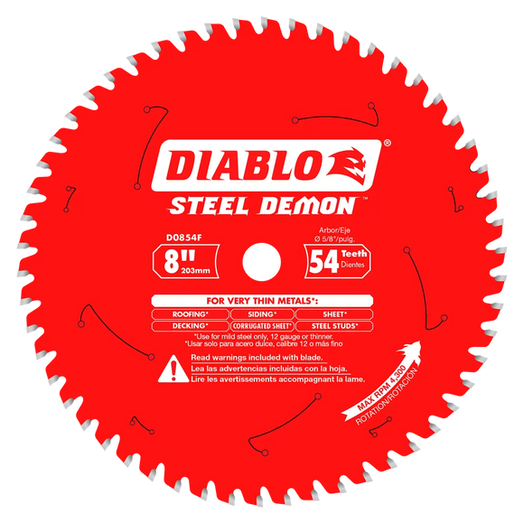 8 In. X 54 Tooth Steel Demon Carbide-Tipped Saw Blade For Metal-D0854F-2081