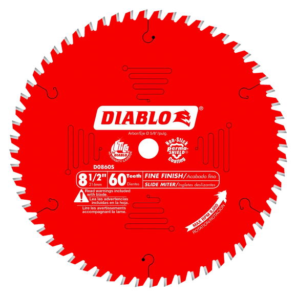 8-1/2 In. X 60 Tooth Fine Finish Saw Blade-D0860S-2082