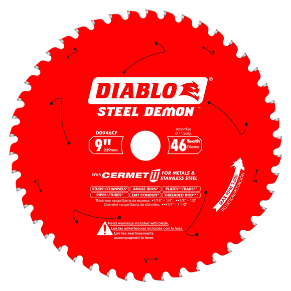 9 In. X 46 Tooth Steel Demon Cermet Ii Saw Blade For Metals And Stainless Steel-D0946CF-2084