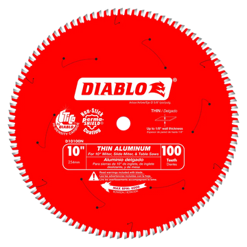 10 In. X 100 Tooth Thin Aluminum Cutting Saw Blade-D10100N-2086