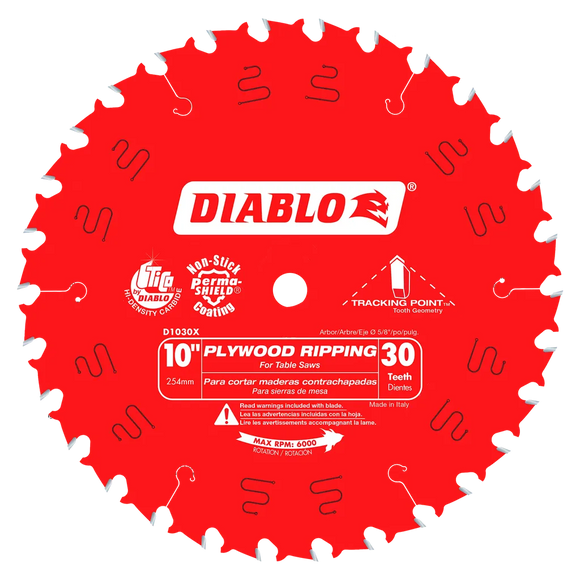 10 In. X 30 Tooth Plywood Ripping Blade-D1030X-2088