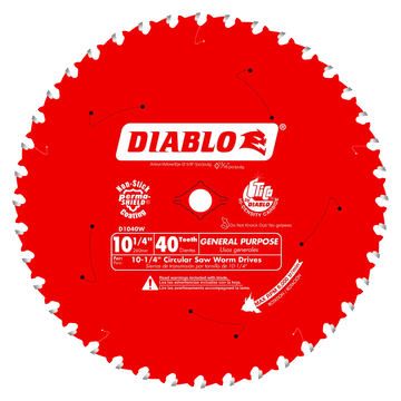 10-1/4 In. X 40 Tooth General Purpose Beam Saw Blade-D1040W-2090