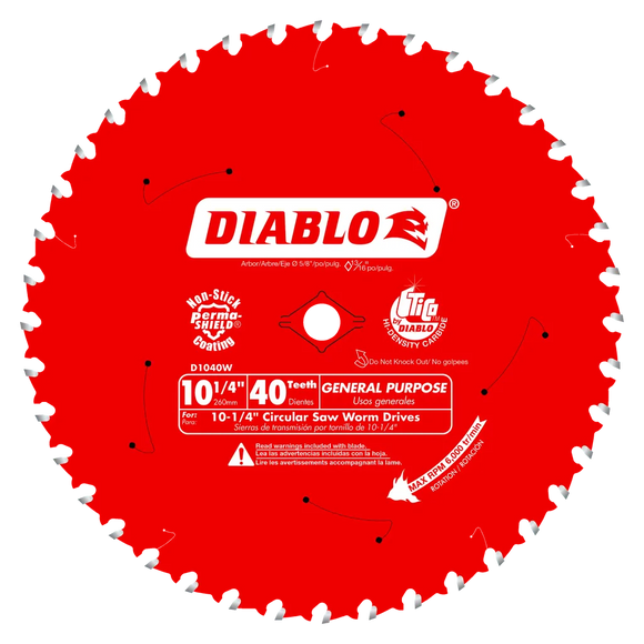 10-1/4 In. X 40 Tooth General Purpose Beam Saw Blade-D1040W-2090