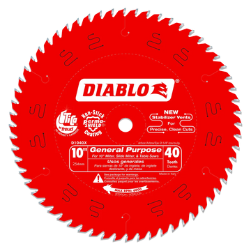 10 In. X 40 Tooth General Purpose Saw Blade-D1040X-2092